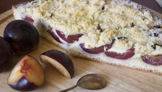 Curd and plum pie