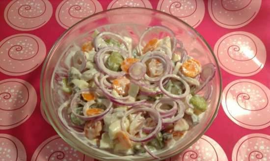 Rustieke maaltijd: een Beierse traktatie. Haring salade.