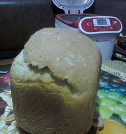 Mustard bread with ryazhenka with bran