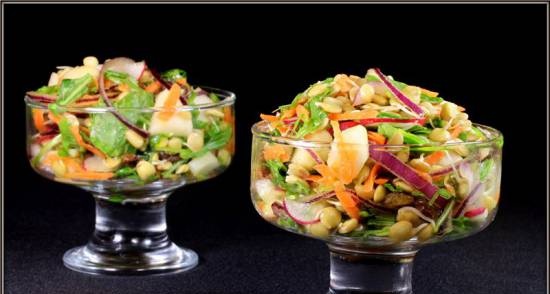 Toskansk salat med spirede linser