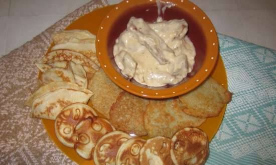 Machanka from Belarus. Step 2: White machanka with two types of pancakes