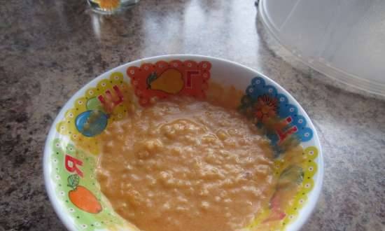 Children's oatmeal with juice