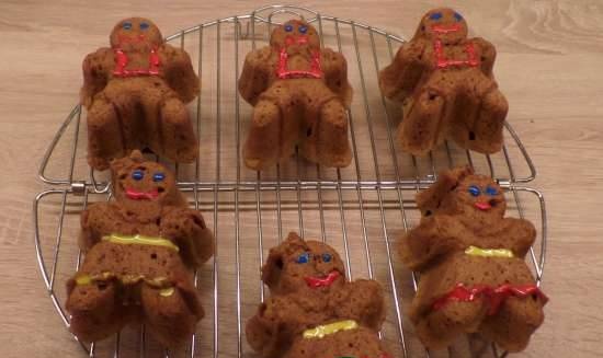 Gingerbread men in Nordic Ware molds