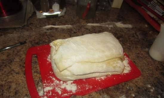 Easy to prepare puff pastry with storage