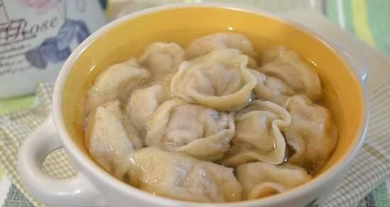What is put into meat dumplings for taste?