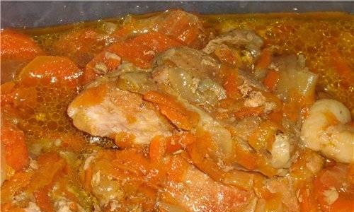 Pork in its own juice in a slow cooker