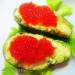 Avocado salad with red caviar