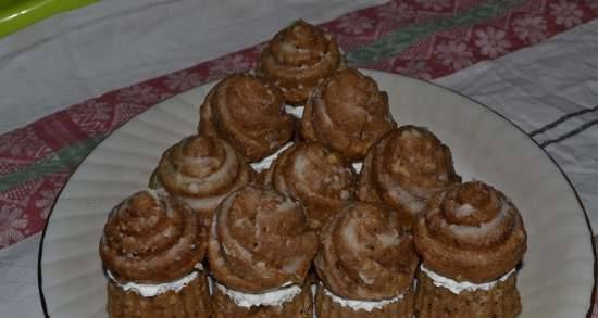 Muffins met noten-appel-rozijnen (Nordica Ware cupcakes met doppen)