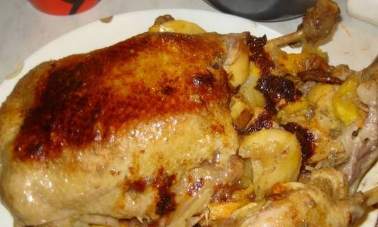 Duck baked in a slow cooker