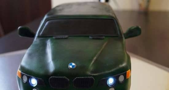 Cake "Car" (how to make glowing headlights)