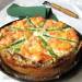 Green asparagus and salmon tart (Flammkuchen mit gruenem Spargel und Lachs)
