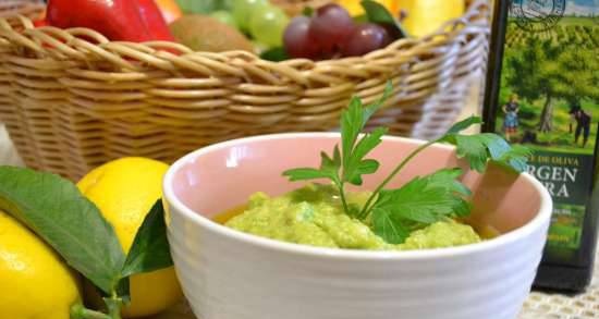 Pasta (guacamole) avocado snack (how to preserve avocado)