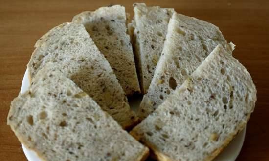 Wheat bread with seeds and herbs