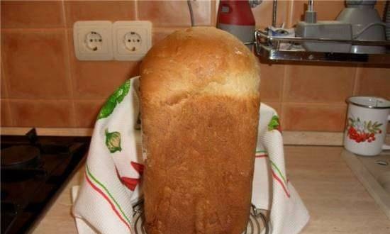Wheat bread with nuts in a bread maker