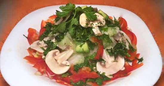 Salad with fresh mushrooms