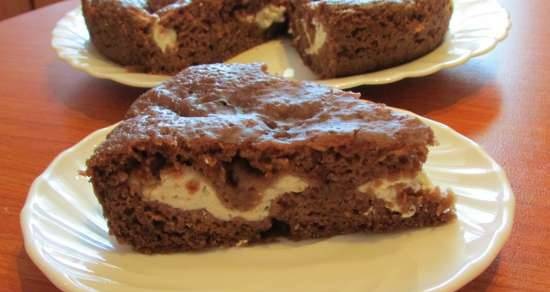 Chocolate shortbread cake with curd filling