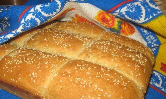 לחם מחמצת "אריחים" עם מחית דלעת וזרעים