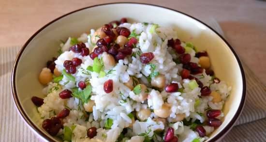 Rice with chickpeas, herbs and pomegranate (third degree fasting)