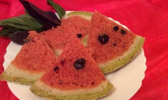 Beet-spinach bread "Watermelon"