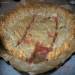 Puff pie with rhubarb and strawberries