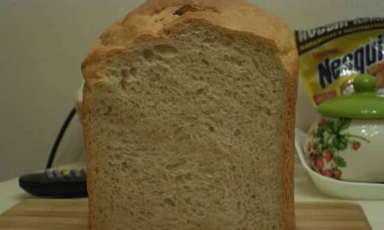 לחם מחיטה מלאה עם קפיר בתוצרת לחם (Panasonic 2502)