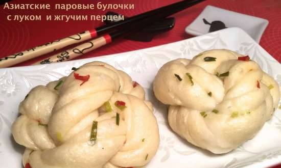 Chinese steamed buns with onion and hot pepper