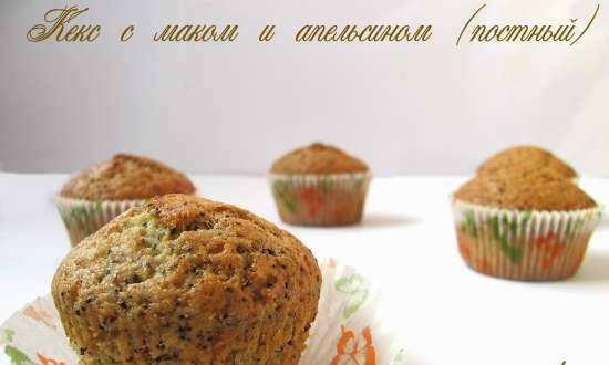 Cupcake with poppy seeds and orange (lean)