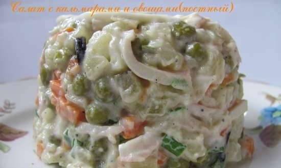 Ensalada de calamares y verduras (magra)