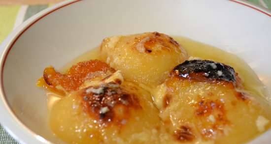 Grilled pears in creamy caramel