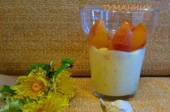 Panna cotta with yellow plums