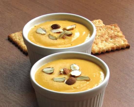 Cold peach and carrot soup