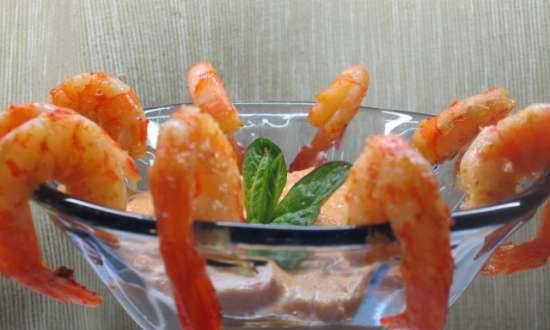 Shrimp cocktail with tomato dip