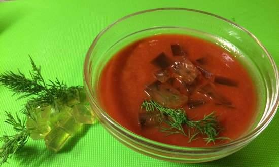 Tomato soup with jelly broth