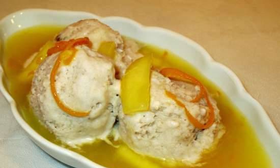 Helado de yogur de cabra con calabacín y salsa de naranja