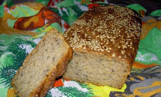 לחם שיפון מחיטה מחמצת עם תוספים בריאים.