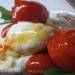 Caramelized tomatoes with sour cream ice cream