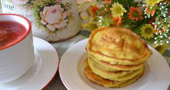 Oat-banana pancakes, with cottage cheese