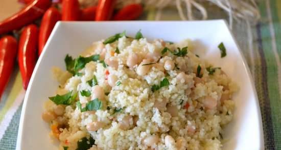 Five-minute couscous with beans or chickpeas