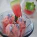 Watermeloensorbet met vergeet-mij-nietjes