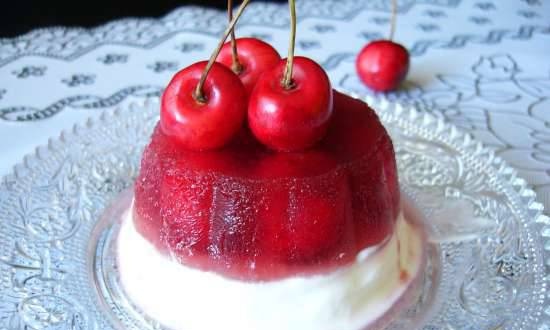 Krémes joghurtos fagyasztott desszert cseresznyével