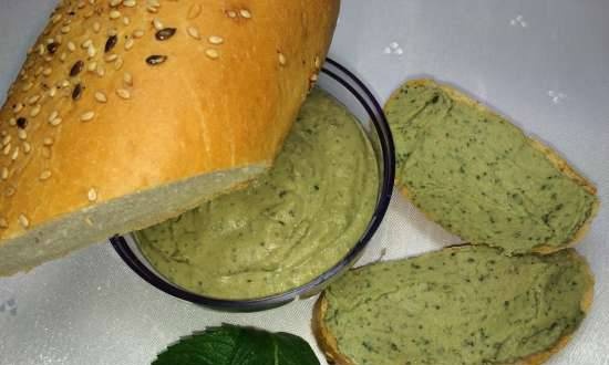 Bean and mint pate