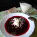 Beetroot with mashed tomatoes and egg-sour cream dressing