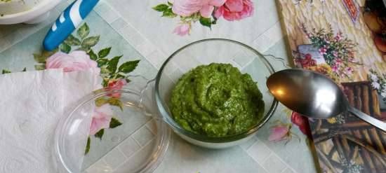 Classic Pesto sauce adapted to Russian products in a blender