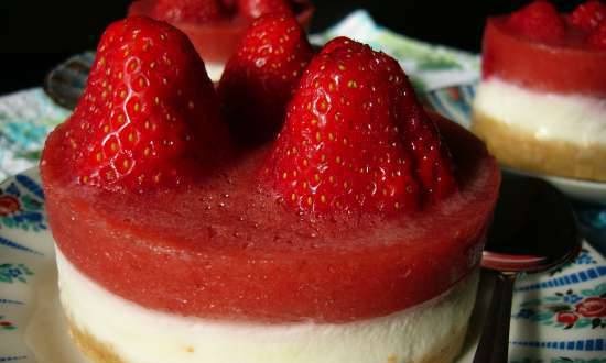 Aardbeienkwark-dessert