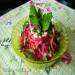 Cékla, sárgarépa és zeller gyökér saláta