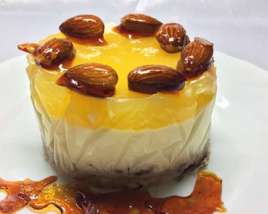 Cheesecake with nuts and orange