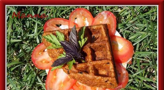 Tomato Waffles with Tofu and Basil (KitchenAid Artisan Waffle Maker)