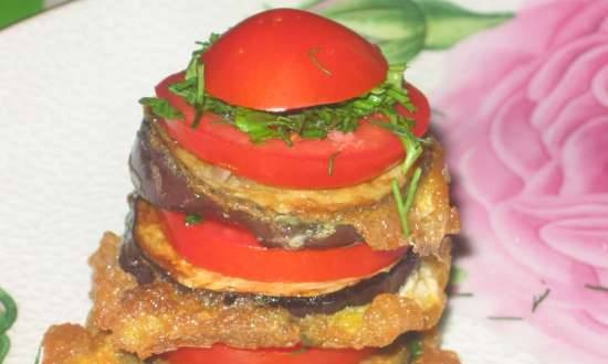 Eggplant turrets (option with eggplant fried in egg)
