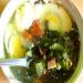 Country cabbage soup with sorrel and apple