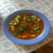 Sopa de tomate con flechas de brócoli y ajo